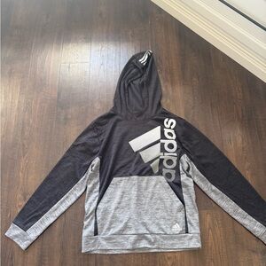 Adidas Men's Black and Gray Logo Sweatshirt